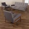 Baxton Studio Perris Grey Upholstered Walnut Finished Wood 3-PC Living Room Set 160-10252-8741 - alternate 4